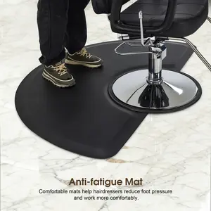 BarberPub 3'x5' Salon Barber Chair Anti-Fatigue Floor Mat Circle 1/2" Thick 0020