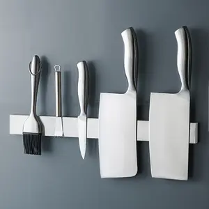 Kitchen non perforated stainless steel magnetic knife holder, strong magnetic adsorption tool holder, wall mounted space saving storage rack