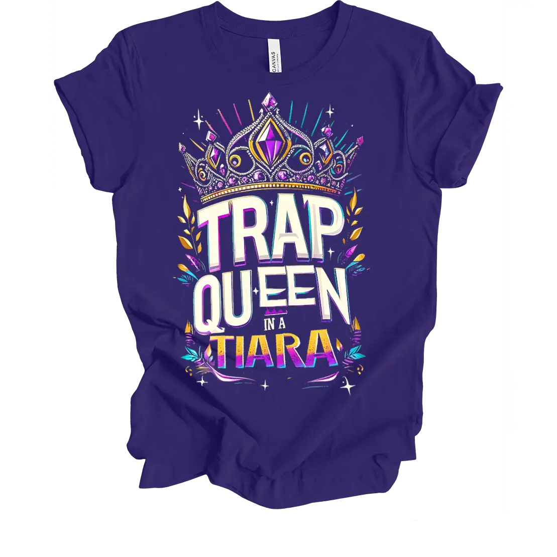 Trap Queen in a Tiara T-Shirt Cotton Top fan rap