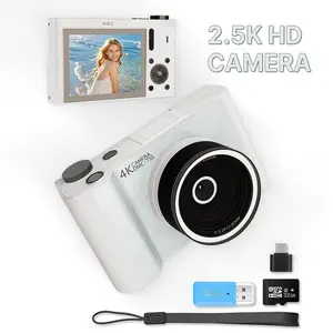 Compact 4K Vlogging Camera with 4K HD Resolution 32GB SD Card USB Adapter & Wrist Strap Portable Foldable Design for High-Definition Vlogs