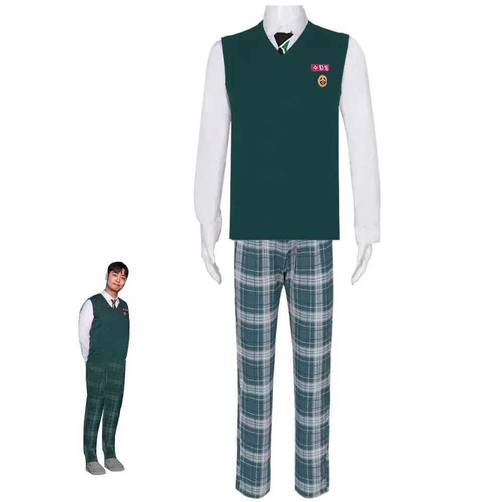 Women's Zombie Themed Hyosan High School JK Uniform Cosplay Set - Polyester Fabric, Shirt, Skirt, Pants, Halloween Couple Outfits, Stylish Accessories, Women's Clothes