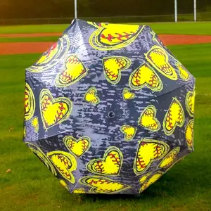 Softball Hearts Print Umbrella