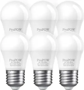 25 Watt Light Bulbs Equivalent, A15 E26 3W LED Bulb Soft White 2700K Low Watt Light Bulbs for Home Bedroom, Table Lamp Bulb (6 Pack)