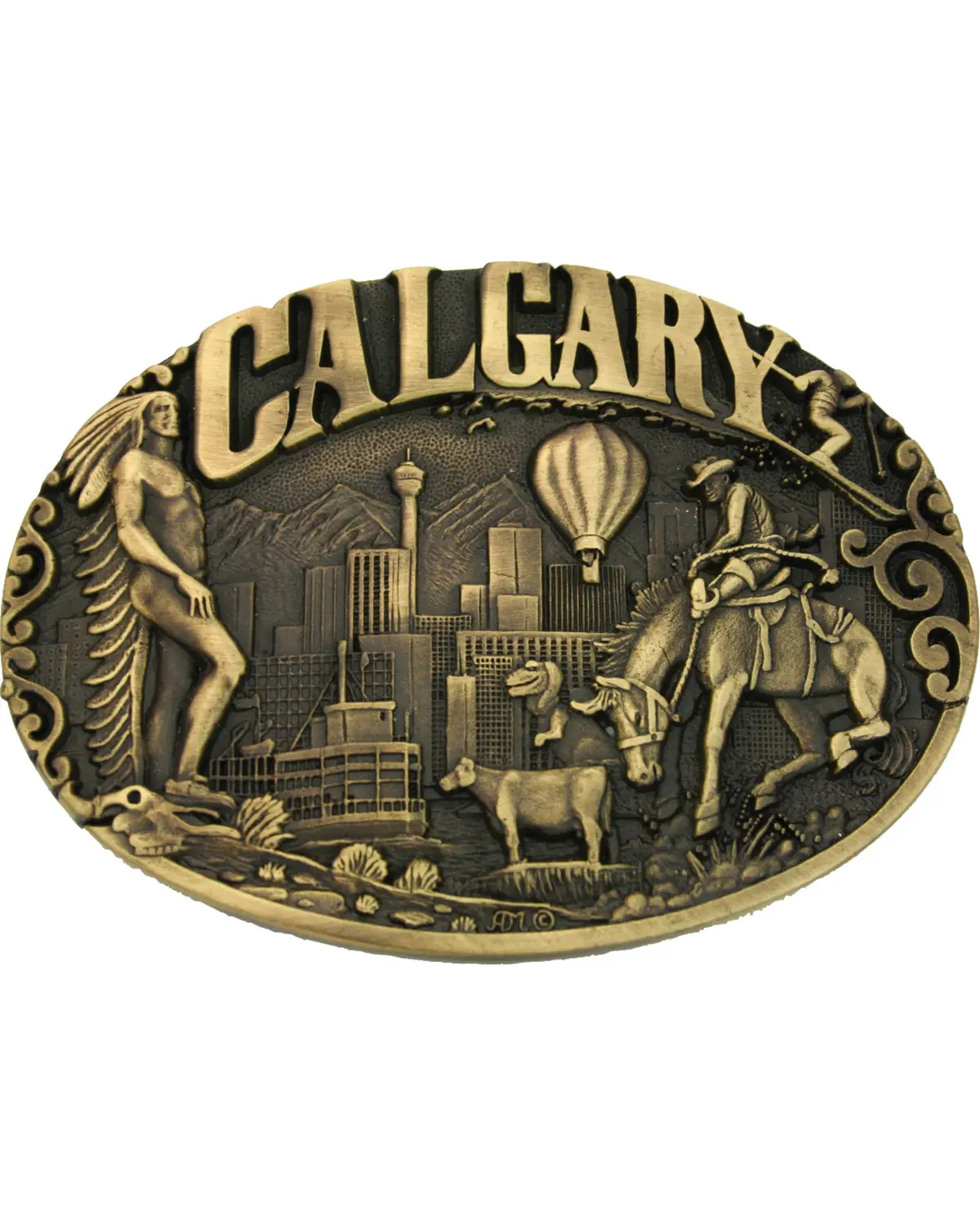 Montana Silversmiths Unisex Calgary Heritage Attitude Belt Buckle - 61264C