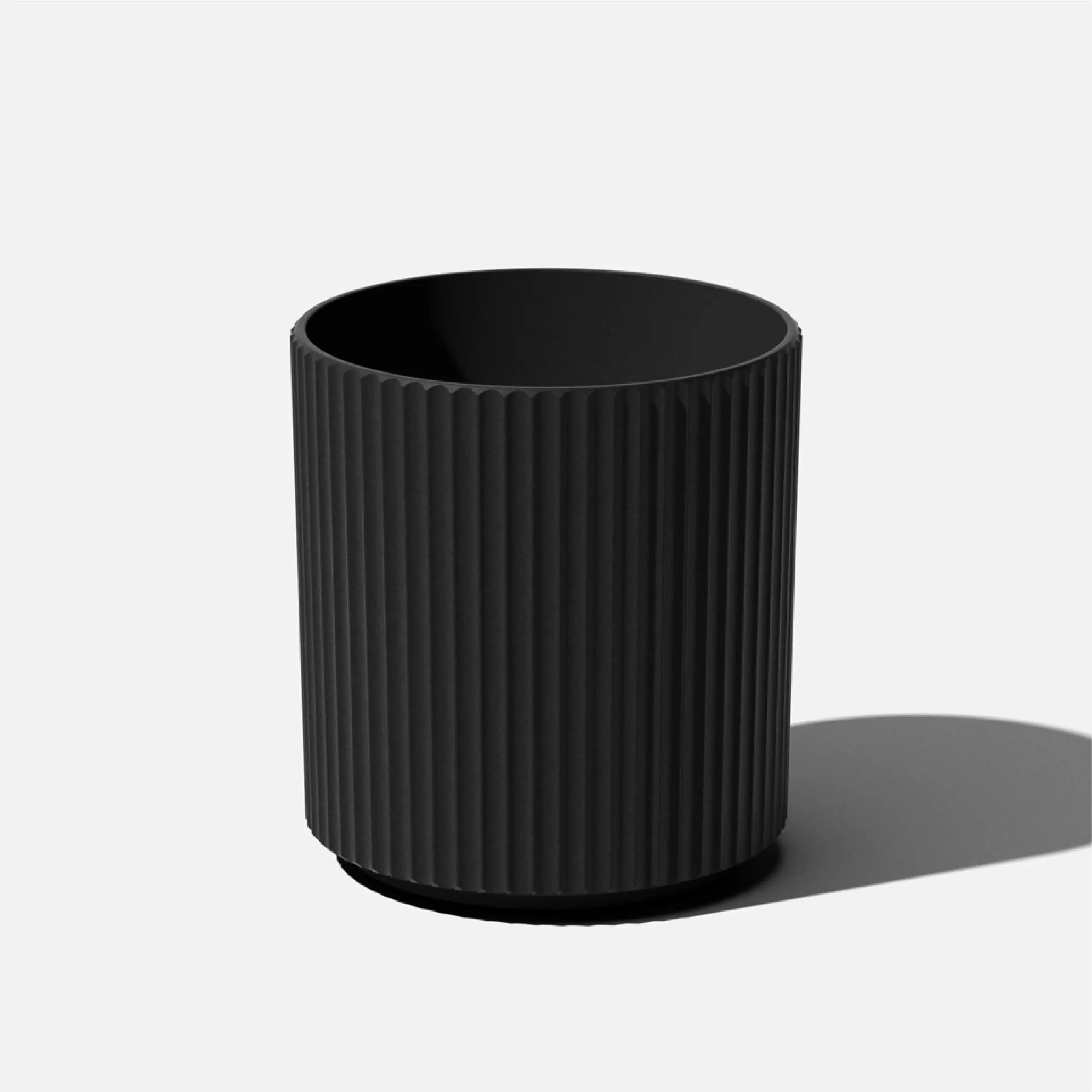 16 Inch Round Planter with Drainage Holes Plastic Stone Composite Weather Resistant Lightweight Fluted Flower Pot for Indoor Outdoor Patio Garden Living Room 1 Pack