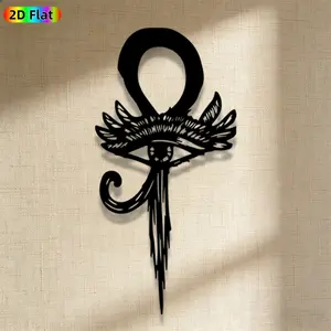 1pc Avant - Garde Ankh With Eye Metal Wall Art, Avant - Garde Ankh With Eye Statue Mural, Iron Craft, Perfect for Gallery, Studio, Office Wall Decor, Intricate Craftsmanship, Artistic Metalwork, Halloween Decor, Ideal Gift for Trend Seekers