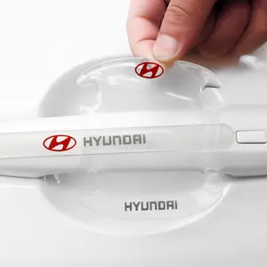4pcs Transparent Door Handle Stickers for Hyundai Elantra Sonata Tucson Santafe Accent, Waterproof Car Door Protective Film