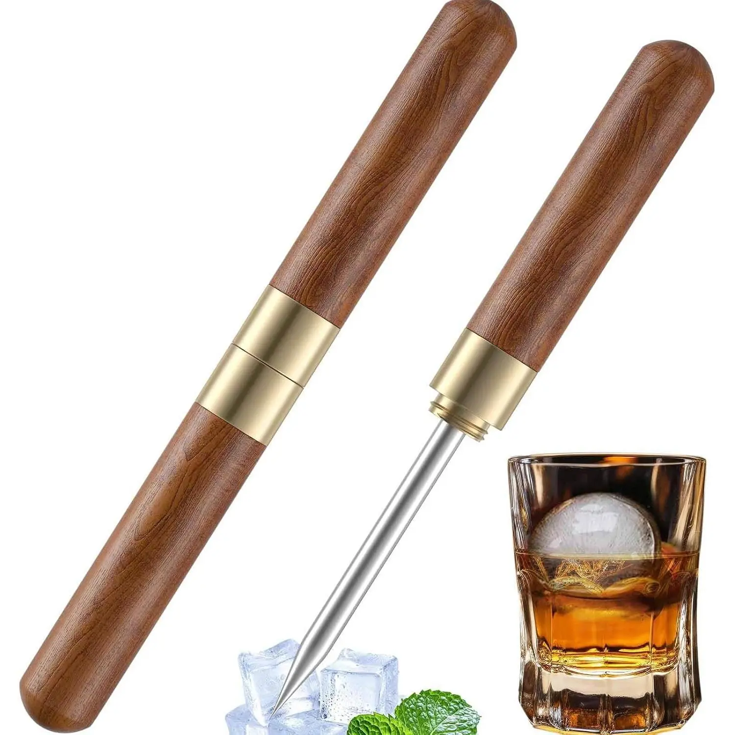 ?Pack of 2?Ice Pick, Ice Pick Tool With Cover Non-Slip, Ice Picks Stainless Steel For Breaking Ice, Easy Grip, For Kitchen, Bars, Camping, Restaurant, Bartender
