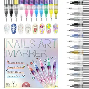 Holiday haul-New Year's gift!!!12 Color Nail Doodle Pen for DIY Nail Art Quick Drying Acrylic Paintings and 3D Dot Embroidery mma acrylic nail - On Nails Quick Drying Dot Stitching Nail Art Pen for Home and Salon, Nail Care Cutics Manicure Polish Cosmetic