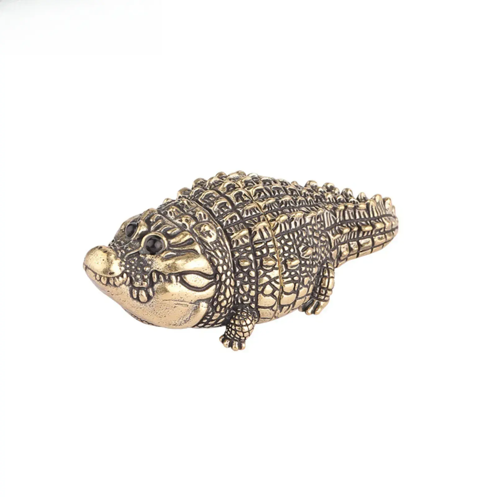 2026 New Solid Brass Crocodile Animal Figurine Collectibles, Vintage Reptile Home Decor, Desk Ornament for Office, Floor & Coffee Table Tea Pet Statue - Figurines, Statues & Bobbleheads, Collectible Figurines, Animal And Nature Figures Figurines