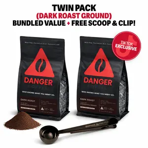 Twin Pack - 2x Dark Roast Ground + Free Scoop with Clip Twin Pack - 2x Dark Roast Ground + Free Scoop with Clip