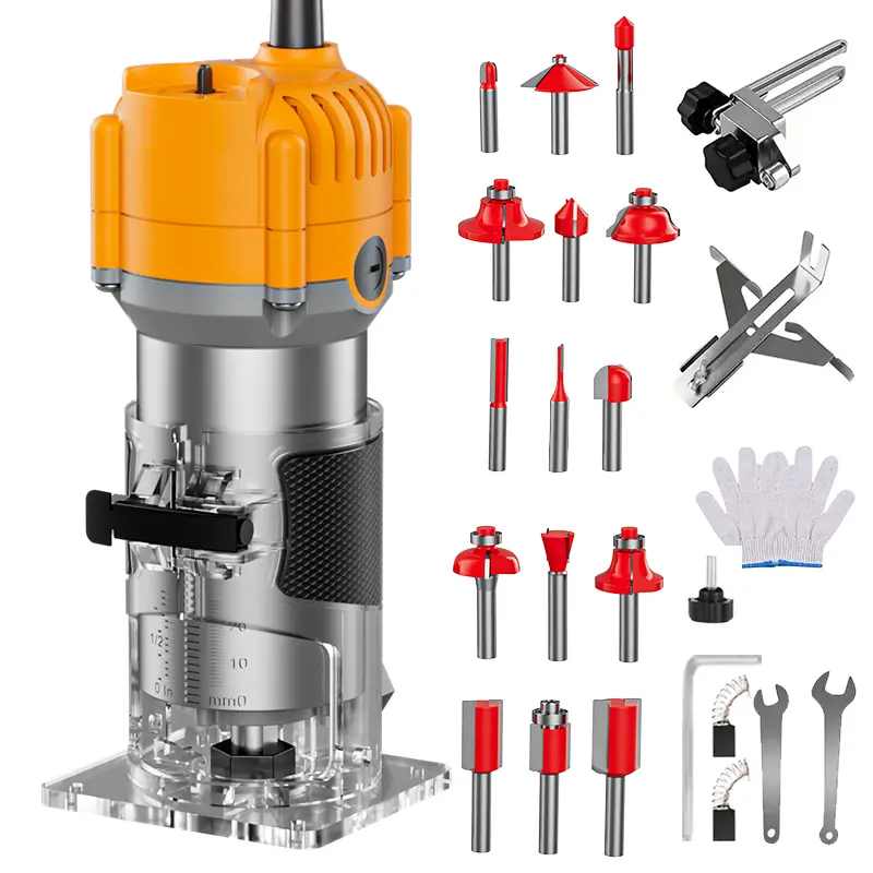 HANWISE cordless compact router Compact Wood Router, Router Power Tool With 15 1/4 Inch Routers, Used For DIY Woodworking, Slotting, Carving, Precise Edge Trimming And Contour Processing, Rotary Tool, Woodworking Tools