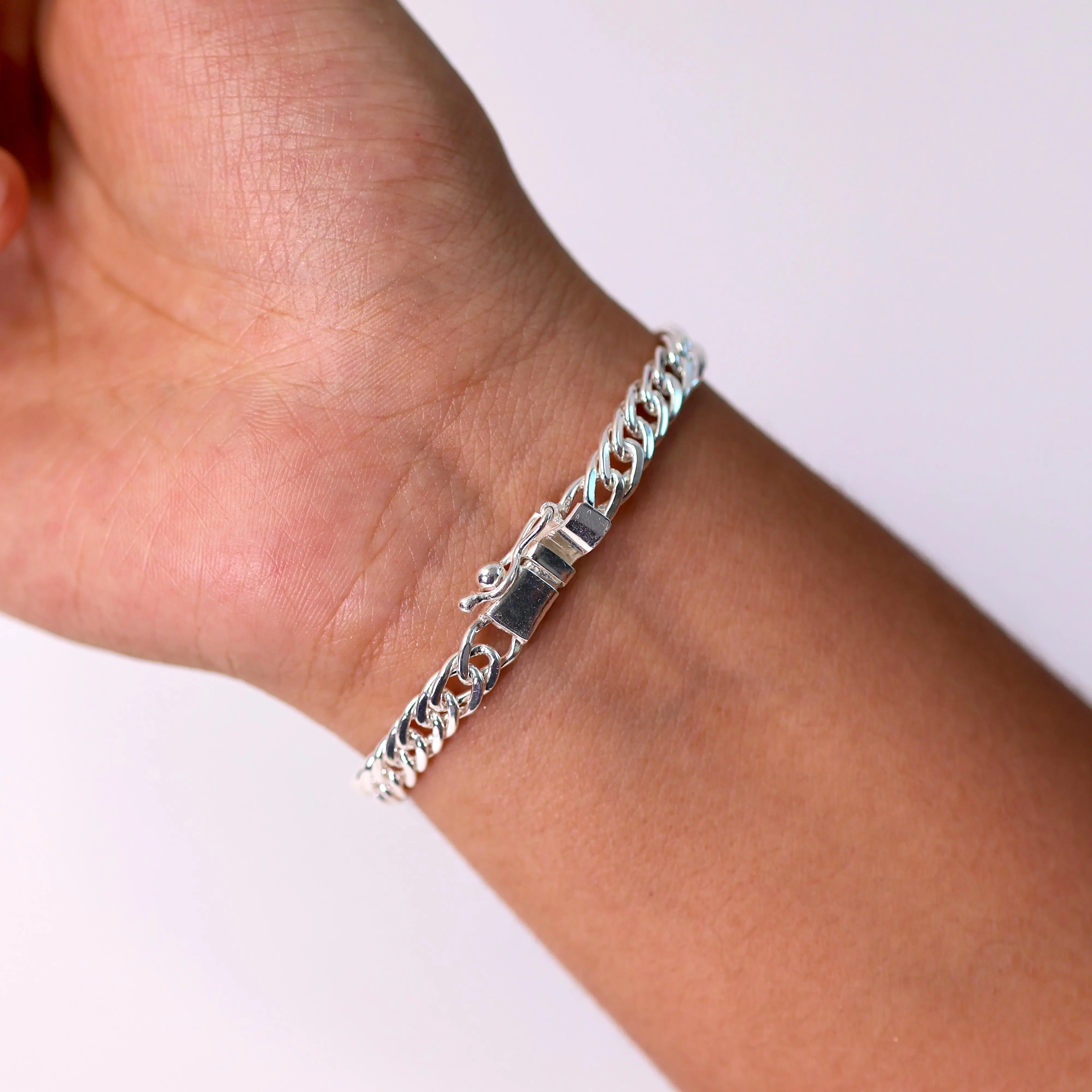 Miami Cuban bracelet 5mm, 6mm - Peruvian Silver 950 Exquisite Bracelet Jewelry Bracelet