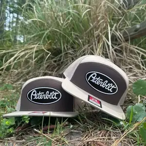 [COMBO BUY 1 GET 1 FREE ] Peterbilt Trucking Logo 7-Panel Trucker Hat, Big Rig Snapback, Heritage Collection, Multicolor, Black, White, Tan, Navy, Heather Grey, Gift For Him, Gift For Her