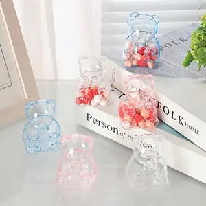 Cute Bear Shaped Candy Boxes, Clear Fillable Ornament Containers, Wedding Favor Storage, Bridal Shower Decoration, Christmas Party Supplies