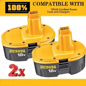 2Pack 18 Volt 6000AH NI-MH Battery For Dewalt DC9096-2 DC9098 DC9099 DC9096 NEW and Power Tools