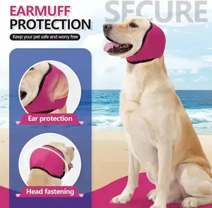 MREGB Professional Calming Dog Ear Wrap Hoodie. Waterproof Breathable Memory Cotton Pet Ear Muff for Noise Anxiety Relief. Soft Anti-Anxiety Headgear Cover for Grooming, Bathing, Swimming & Vet Visits.