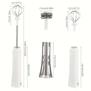 Hands-Free Standable Milk Frother, Wireless Electric 3-Speed Blender, Equipped with Stainless Steel Whisk. Supports USB Charging, Suitable for Making Coffee, Matcha, Latte, Hot Chocolate, Beating Eggs, Portable Blender. Father's Day Gift mixer