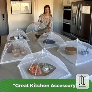 4-Pack Pop-Up Food Covers, Foldable Portable Mesh Tent, Dome Design, Reusable and Washable, Dust-Proof, Ideal for Outdoor Picnics, Camping, BBQ, Parties