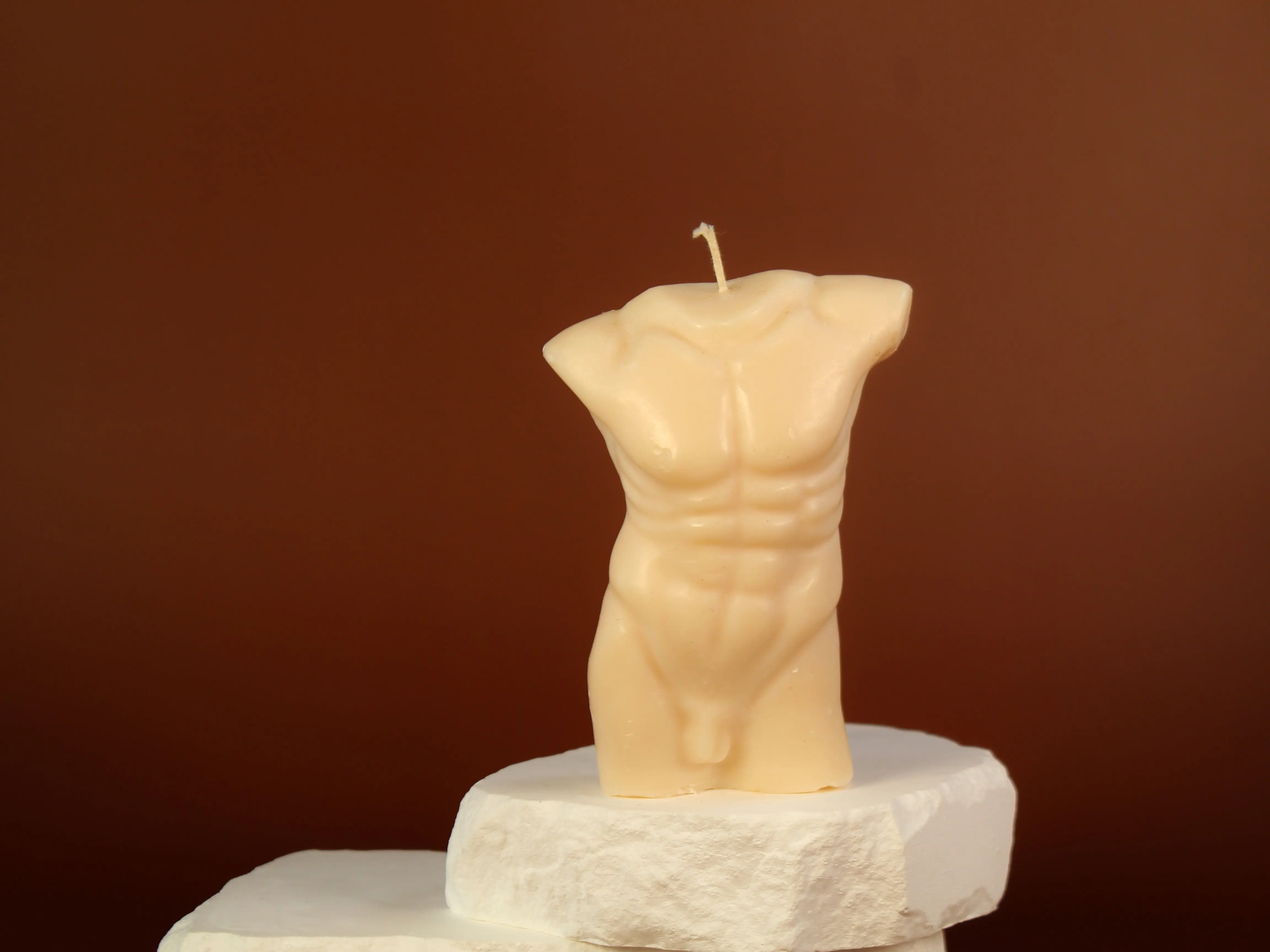 Male Torso Sculptural Candle