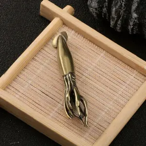 1PC Brass Squid Cuttlefish Mini Decorative Figurines Cute Marine Animals Desk Decoration Craft Collection Souvenirs Home Decor