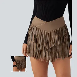 【Creator‘s Pick】Halara Crossover High Waisted 2-in-1 Fringe Hem Bodycon Mini Suede Party Skirt 【Creator‘s Pick】Halara Crossover High Waisted 2-in-1 Fringe Hem Bodycon Mini Suede Party Skirt