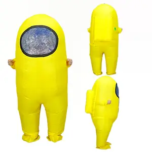 Halloween Funny Inflatable Costume, Adult Size (Suitable for 155 - 185cm), with Fan and Battery Box (Batteries Not Included), Among Us Space Werewolf Killing Style Party Performance Prop Costume