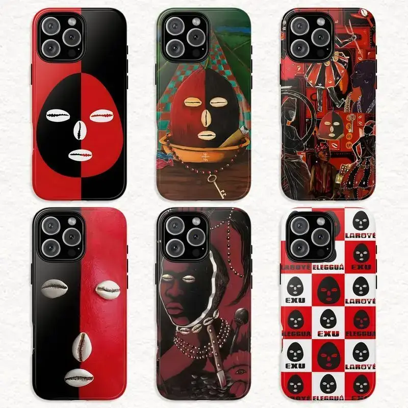 Spiritual Santeria African Guardian Deity Elegua Orisha Yoruba Religion Cultural Print Smartphone Case - Custom TPU Polycarbonate Rubber Tough, Gloss Finish, Rugged Shockproof Casing for iPhone 17 Pro Max,16 Air,15,14,13,12,11 - Cellphone Accessory