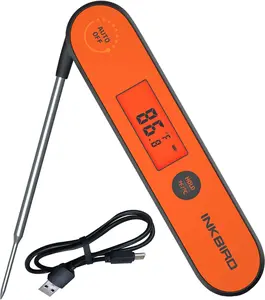 Inkbird meat thermometer, 1 instant reading thermometer, suitable for grilling, frying, waterproof and rechargeable, magnetic, kitchen tools Utensils