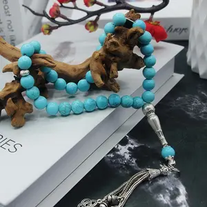 [Turquoise Prayer Beads] Original Design - 33 Turquoise Muslim Prayer Beads - 10Mm