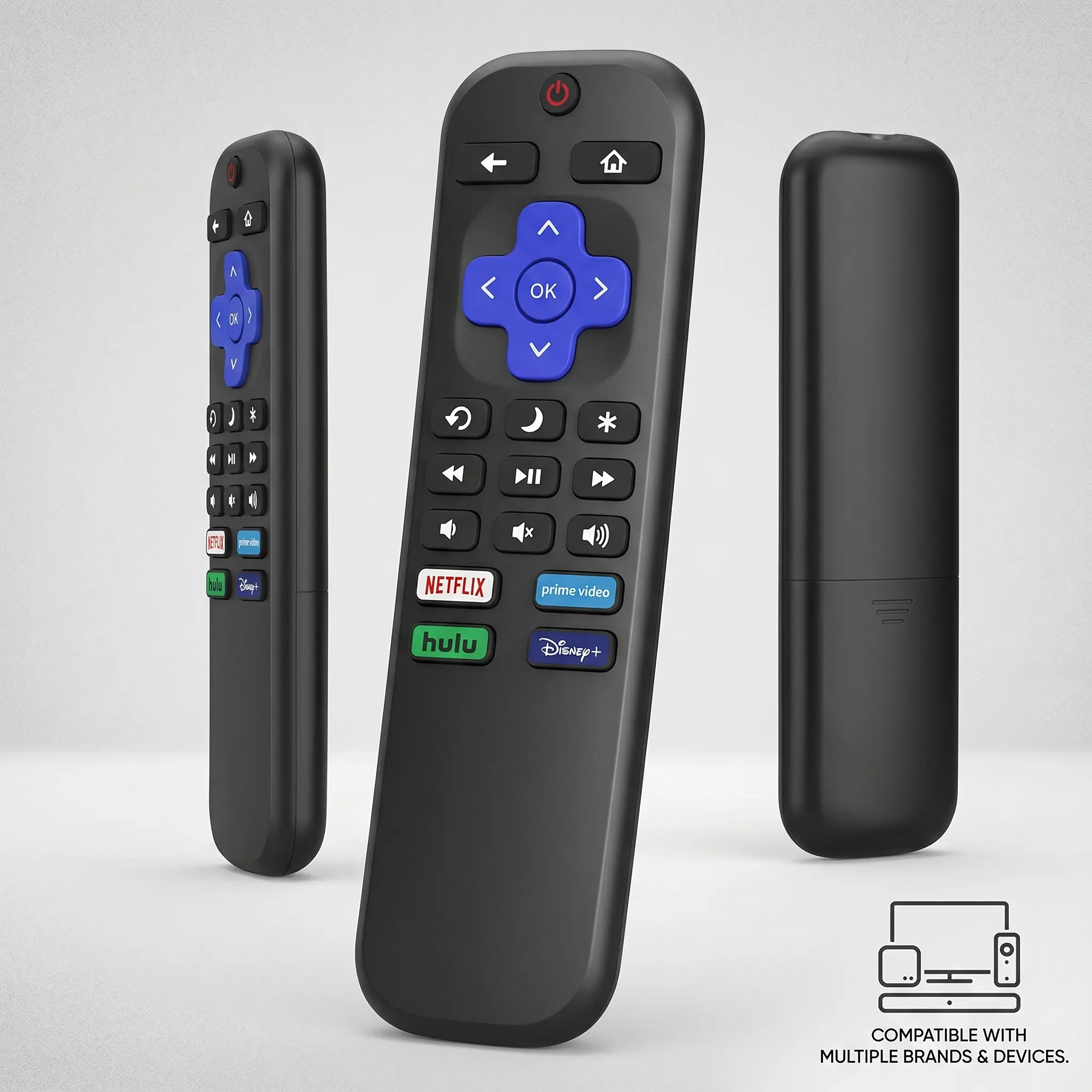 (Pack of 2) Replacement Remote Control Only for Roku TV, Compatible for TCL Roku/Hisense Roku/Onn Roku/Sharp Roku/Element Roku/Westinghouse Roku/Philips Roku Smart TVs (Not for Roku Stick and Box)