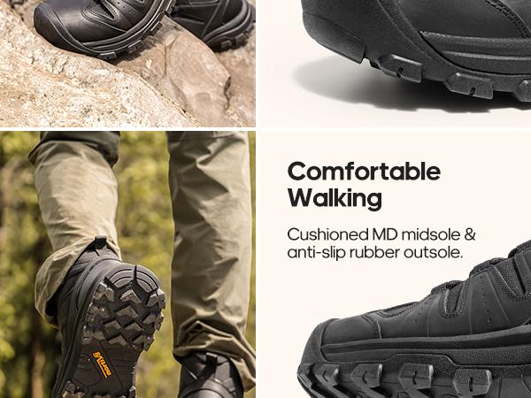 NORTIV8 Men's Mid-Cut Hiking Boots, Waterproof Outdoor Trekking Shoes for Backpacking, Camping