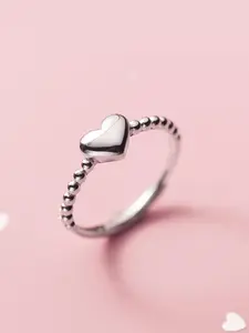 S925 Sterling Silver Heart Shaped Ring, Fashion Rings, Fashion Accessories for Women & Girls, Trendy All-match & Exquisite Jewelry for Birthday Gift