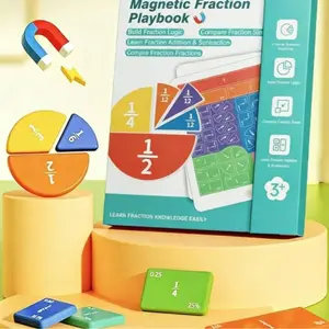 Preschool Kids Magnetic Math Cognitive Book, Fraction Recognition Arithmetic Educational Toy, Montessori Learning Tool Portable Lightweight Design