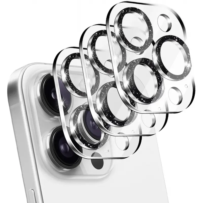 [3-Pack] Camera lens protective sticker for iPhone 13/iPhone 17 Pro Max-sparkling tempered glass (9H hardness), scratch-resistant and wear-resistant, high-definition and high-transparency camera protective film Protector Accessories