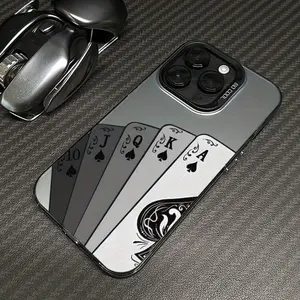 Case for iPhone 17 Air 16 Pro Max 15 Plus 14 13 12 11 XS XR playing cards design Matte Shockproof Anti-Scratch Stylish Smartphone Cover