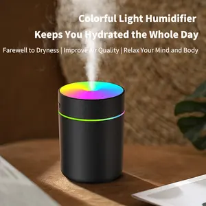 Portable Mini USB Air Humidifier with Colorful Lights, Car and Home Use, Car Aromatherapy Diffuser, Abs Material, Power Consumption 5w, Household Appliance, Car Aromatherapy Machine