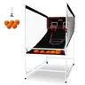 VEVOR Dual Hoops Arcade Cage Basketball Game, 2-Player Indoor Sport, 5 Balls, 8-In-1 Electronic Counter & Scoreboard, 7.5-Foot Tall, 600D Slide Fabric, Inflation Pump & Included Accessories (Black & White)