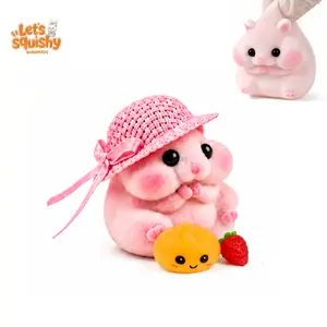 Handmade Taba Squishy Hamster & Dumping Toy, Cute Squishy Hamster Fidget Toy, Realistic Hamster Toy, Soft Silicone Mochi Furry Toy, Stress Relief Gift for Adults & Kids, Sensory Anxiety Plushie & Dumpling