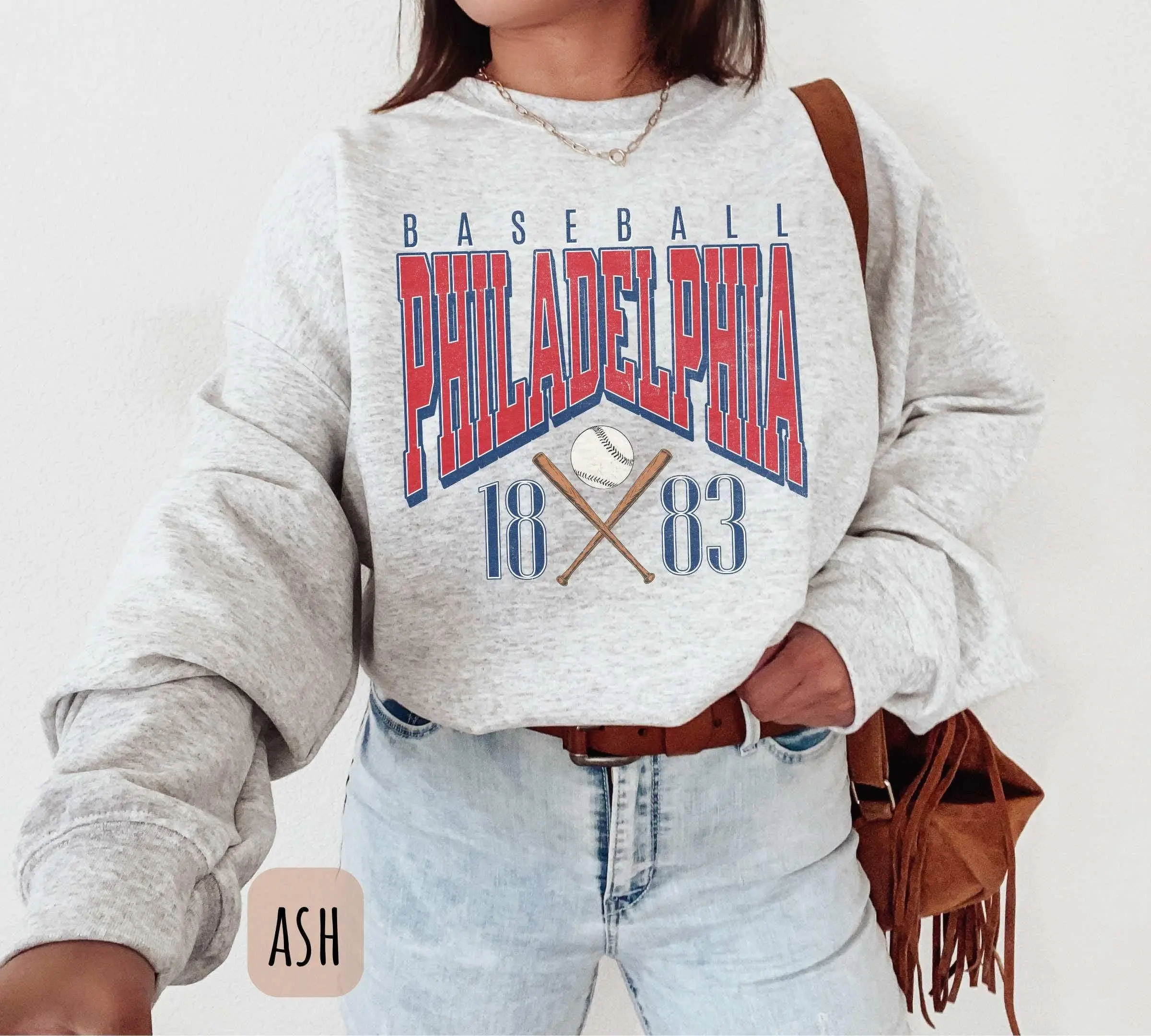 [SALE UP TO 50%] Vintage Philadelphia Baseball Sweatshirt � Retro Philly Baseball Crewneck Gear, Philadelphia Fan Merch Hoodie, Game Day Style for Men & Women