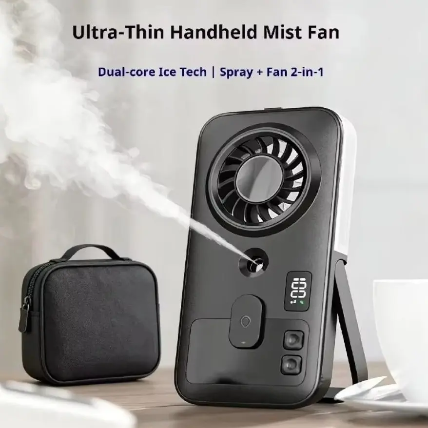 【Summer Survivals】JOYTUTUS 2-in-1 Ultra-Thin Handheld Spray Fan Pocket Fan Mini Portable Fan Quick Cooling Handheld Fan 2026 New Style -summerwins