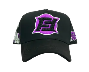 CAP FANS BLACK FREEZER SNAPBACK HAT CFFREZZER BLKPUR