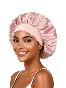 Satin Bonnet Silk Hair Bonnet for Sleeping, Sleep Bonnets for Women, Large Wide Soft Band, Sleep Cap for Curly Hair Braids, Curly Style