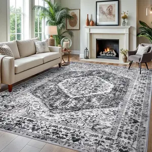 Bohemian Style Area Rug, Home Decor Sofa Table Mat Bedside Pad, Kitchen Dining Room Entrance Carpet, Ideal Floor Covering