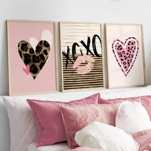 Girls Trendy Abstract Art Prints, Love Hearts, Animal Prints, Preppy Home Decor, Funky Wall Art, Girls Bedroom