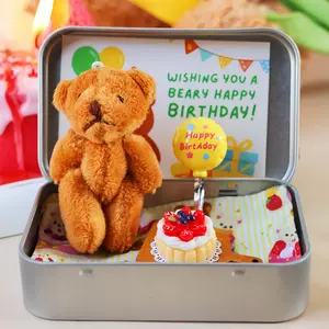 1PC Teddy Bear Birthday Hug Pocket Gift Box, Memorial Teddy Bear for Birthdays, Perfect Birthday Present for Best Friends, Themed Gift Box, Unique Birthday Gifts