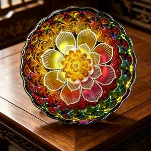 Iridescent Peony Pattern with Lotus Base Jianzhan |   Rainbow Bloom Tea Cup, Chinese culture,High-temperature firing,Handcrafted ceramic cup,Wine Glass, Kung Fu Cup,Drinkware