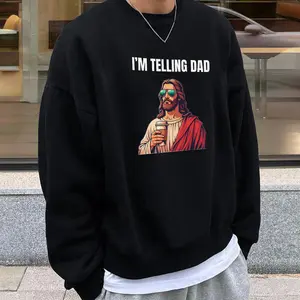 I'm Telling Dad Christian Sweatshirt – Faith Bible Verse Tee, Sweatshirt & Hoodie, Casual Cotton Tees, Crew Neck Graphic T-Shirt Sweatshirts
