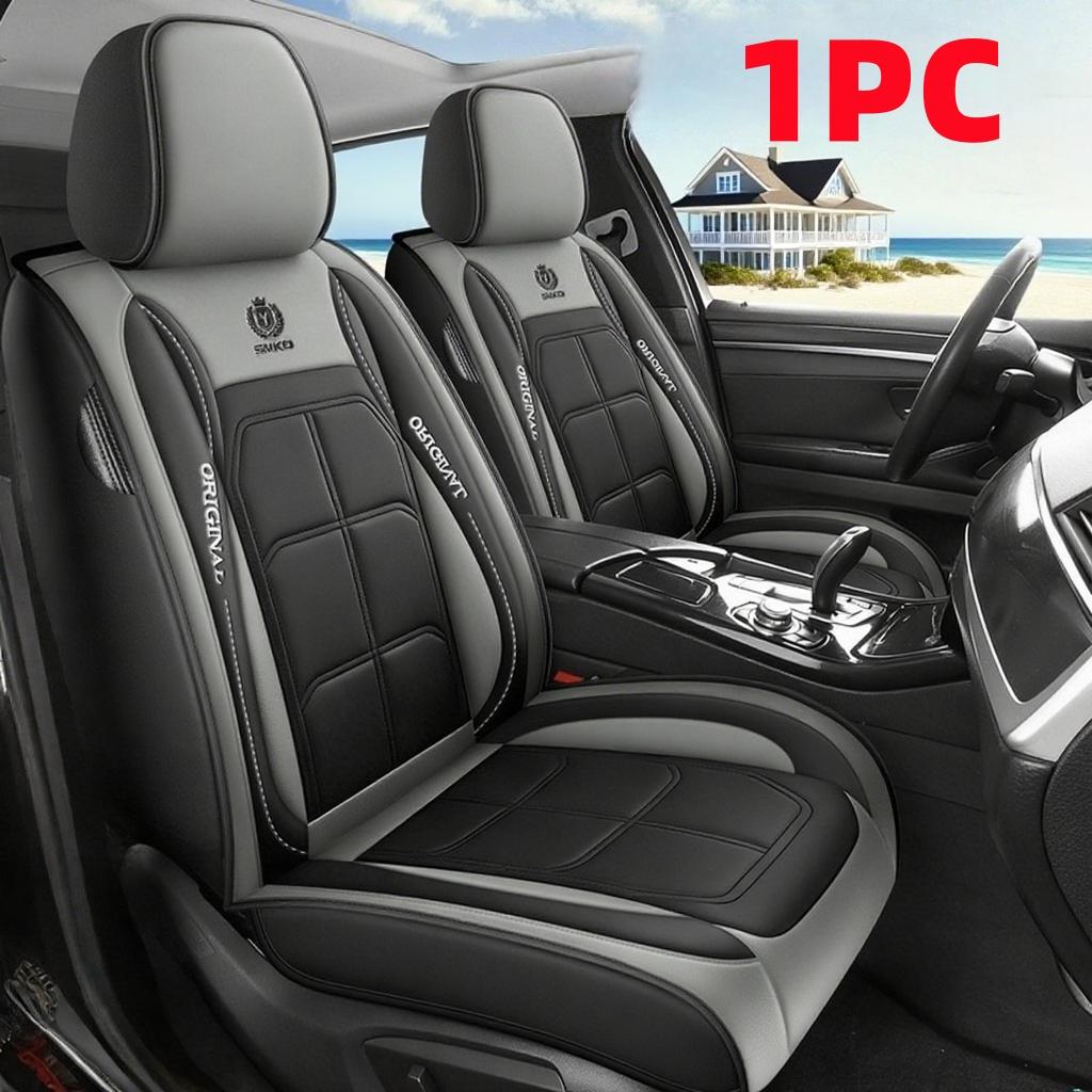 1PC Soft PU Leather Automotive Seat Cover Water-Resistant Wear-Resistant Full-Coverage Muscle Seat for Front Row Interior
