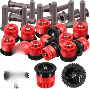 16 Pcs Variable Arc Nozzle Radius High Efficiency Replacement Pop Up Sprinkler Heads Compatible with Rainbird Hunter Orbit Red 10 Van Garden Spray Automatic Watering System Automatic Watering Stakes